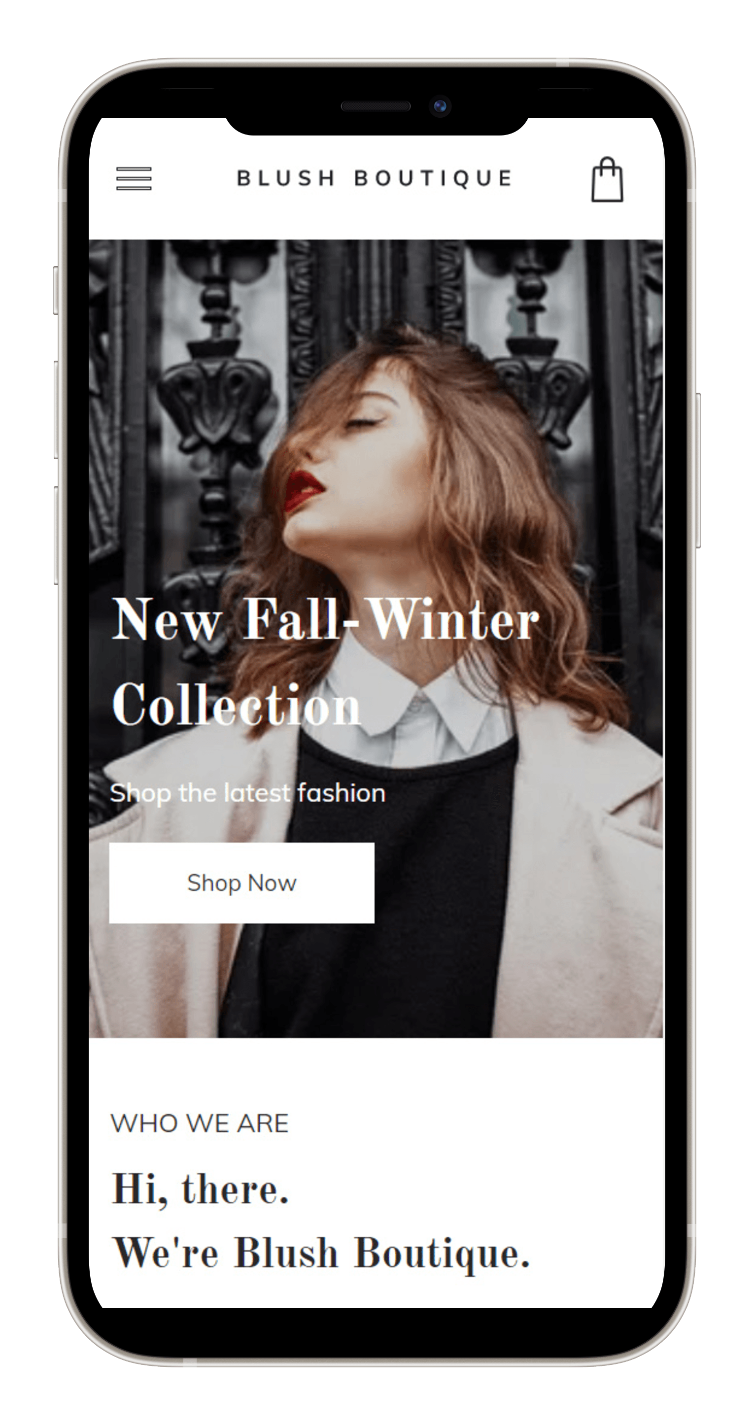 Fashion Boutique Mobile View
