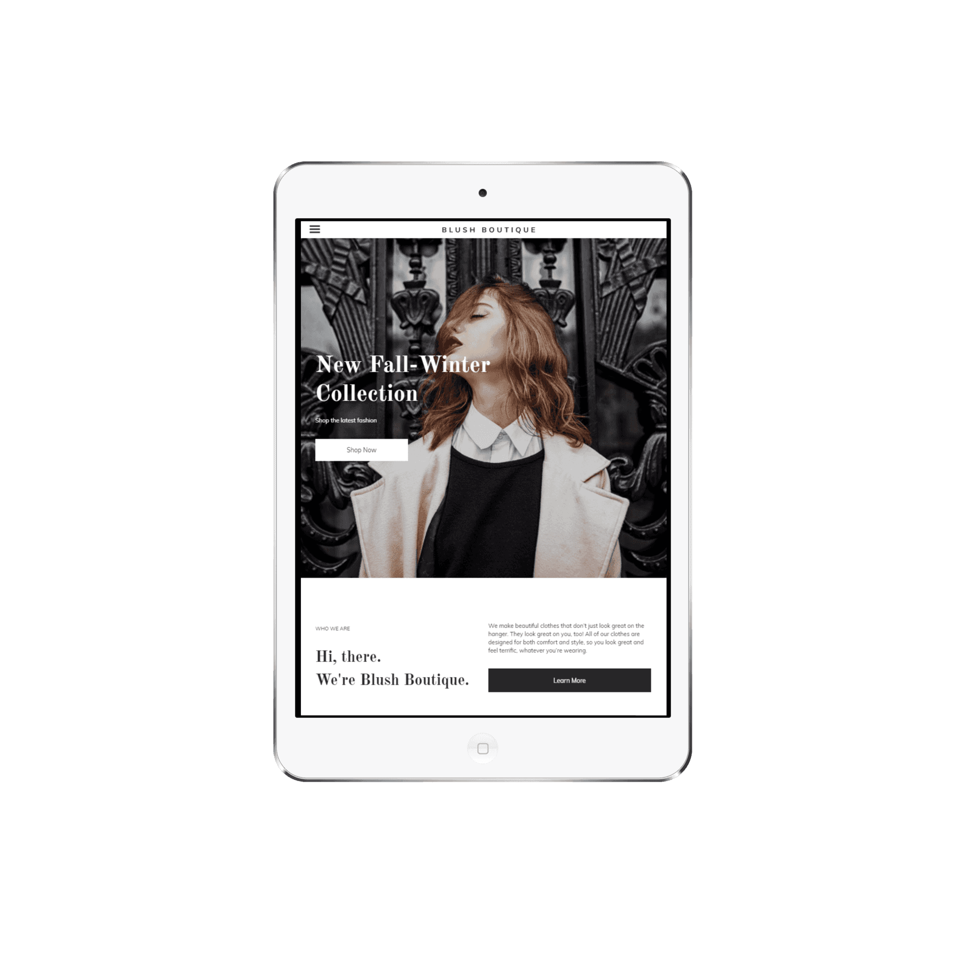 Fashion Store Tablet/iPad View