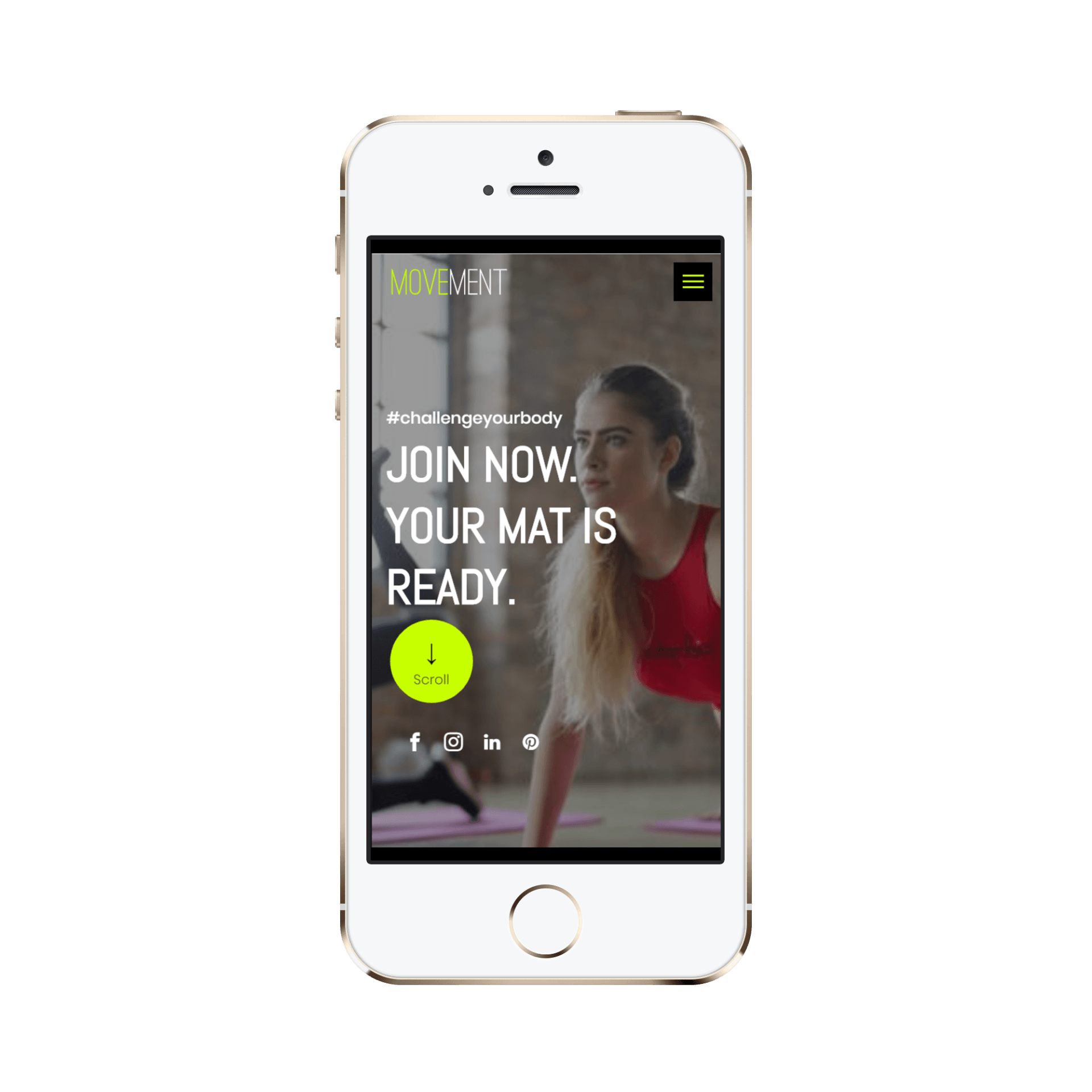 Gym Template Mobile View