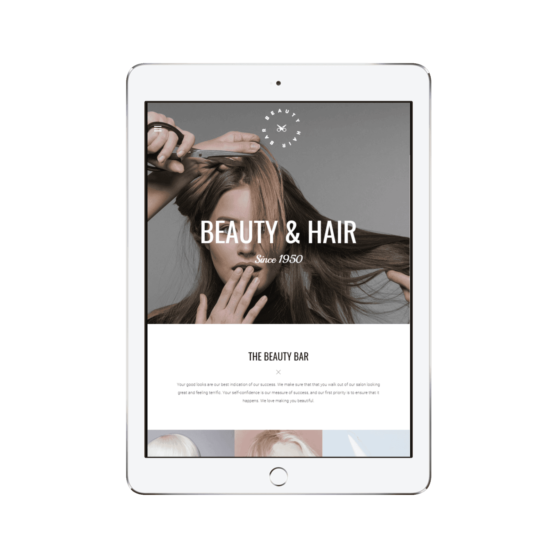 Hair Salon Tablet/iPad View
