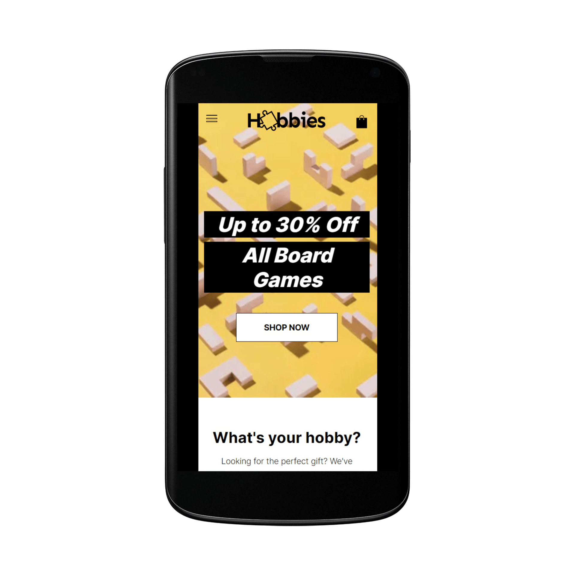 Hobby Shop Mobile View