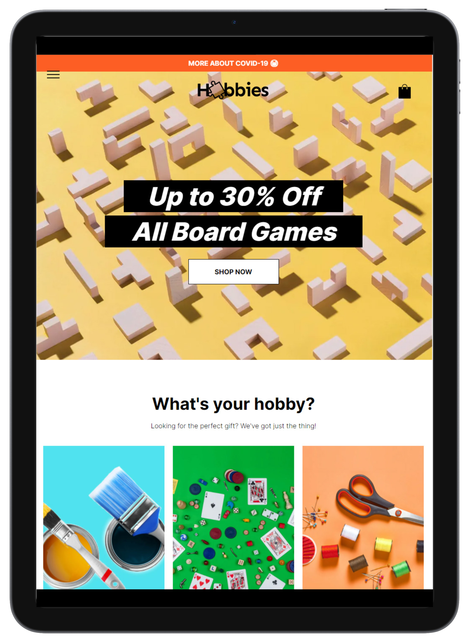 Hobby Shop Tablet/iPad View