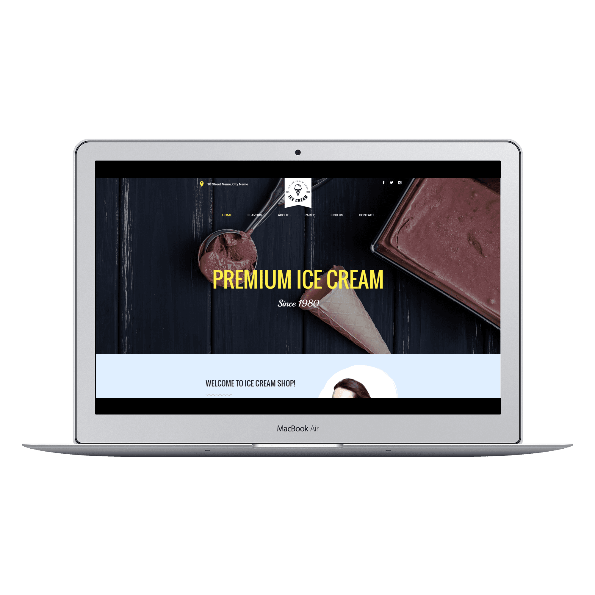 Ice Cream Shop Desktop View