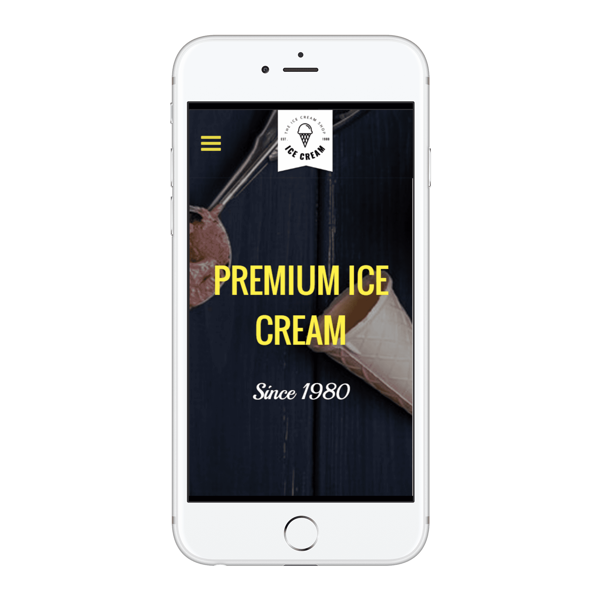 Ice Cream Shop Mobile View
