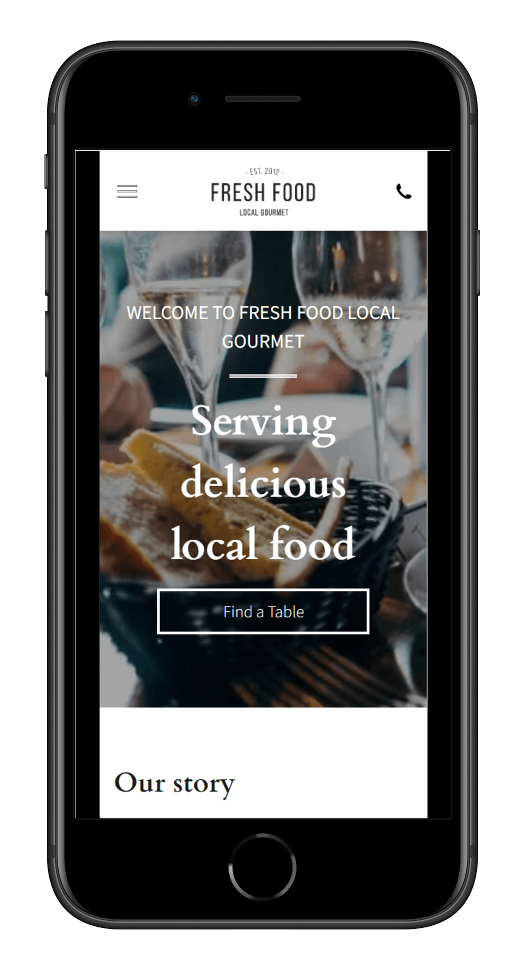 Local Restaurant Mobile View