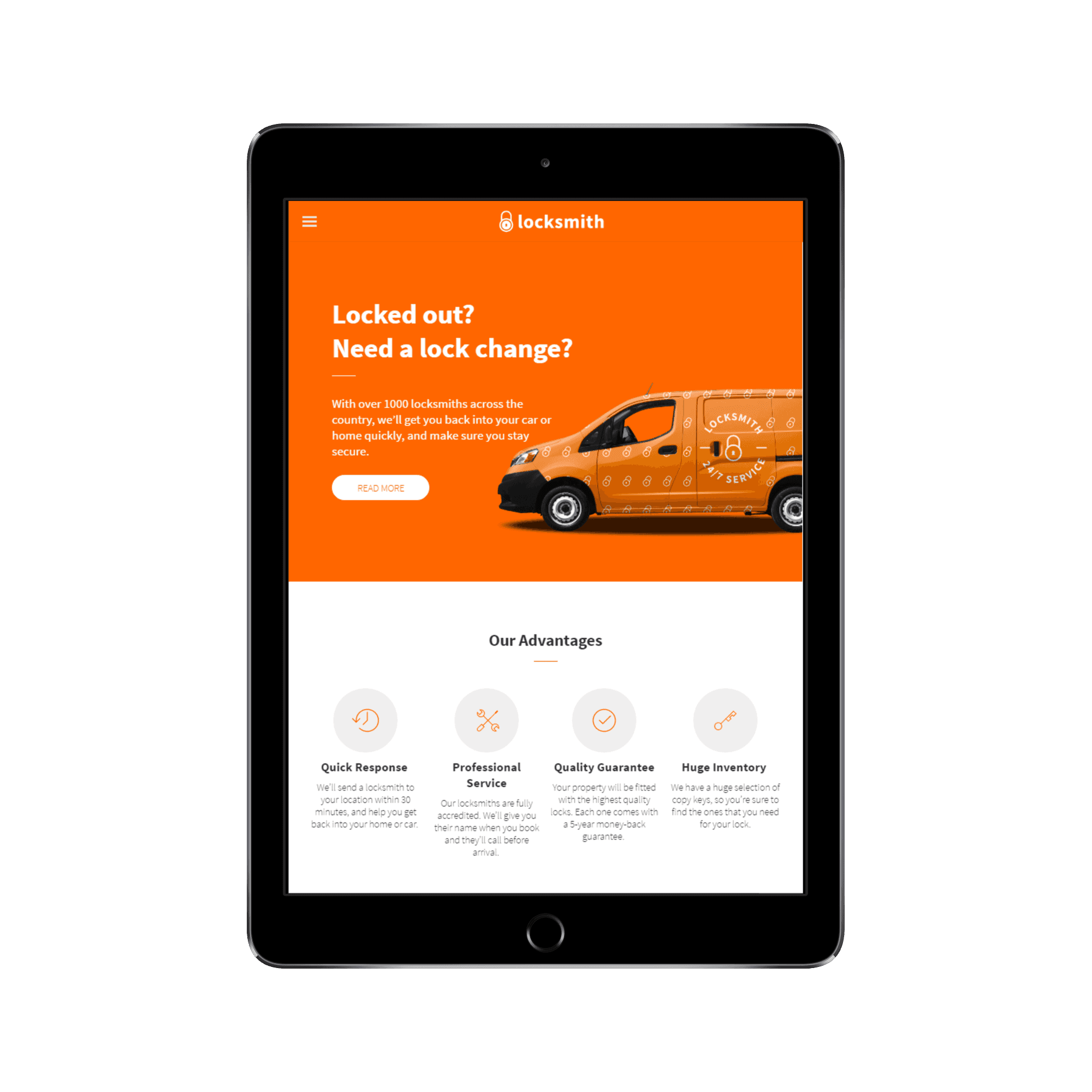 Locksmith Tablet/iPad View