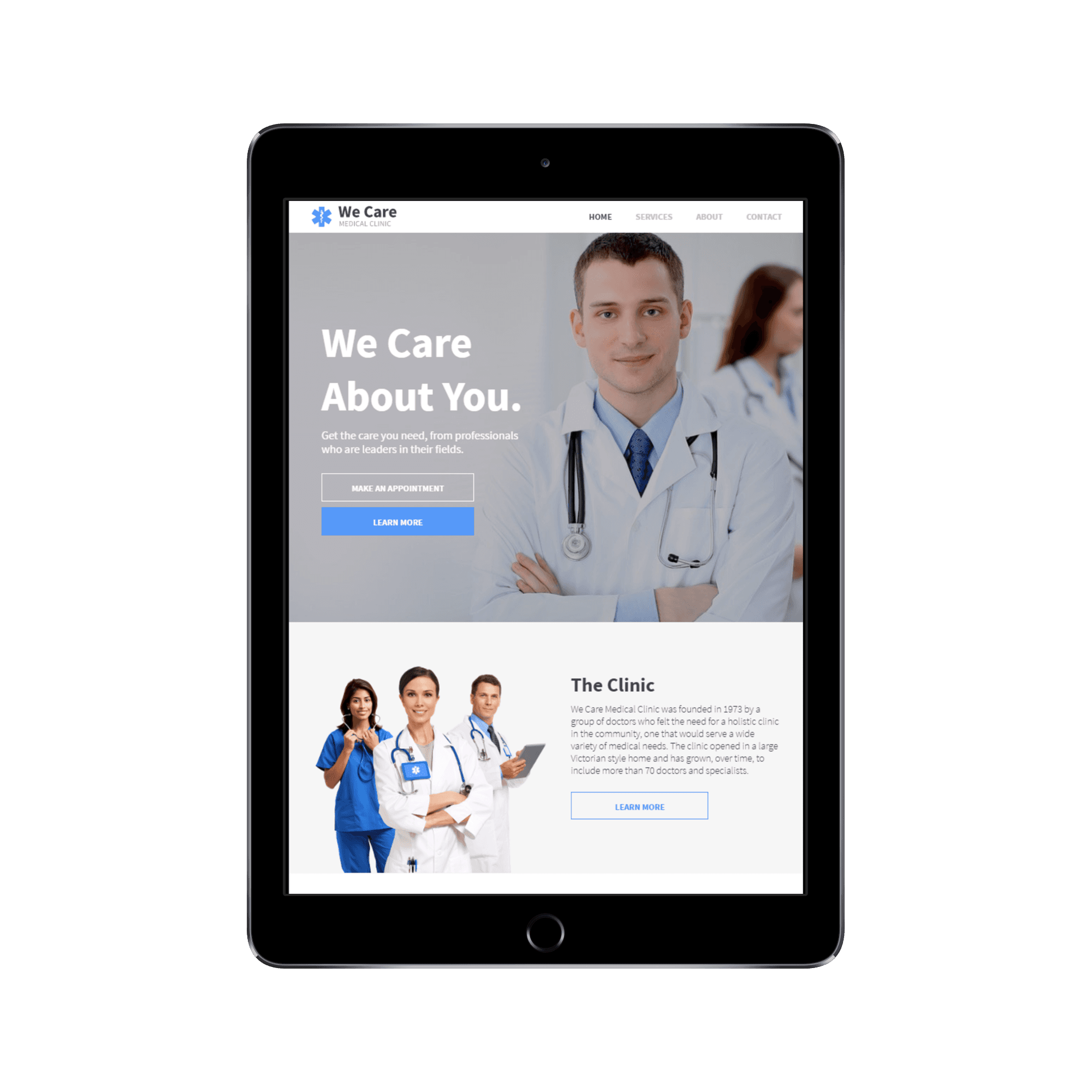 Medical Clinic Tablet/iPad View