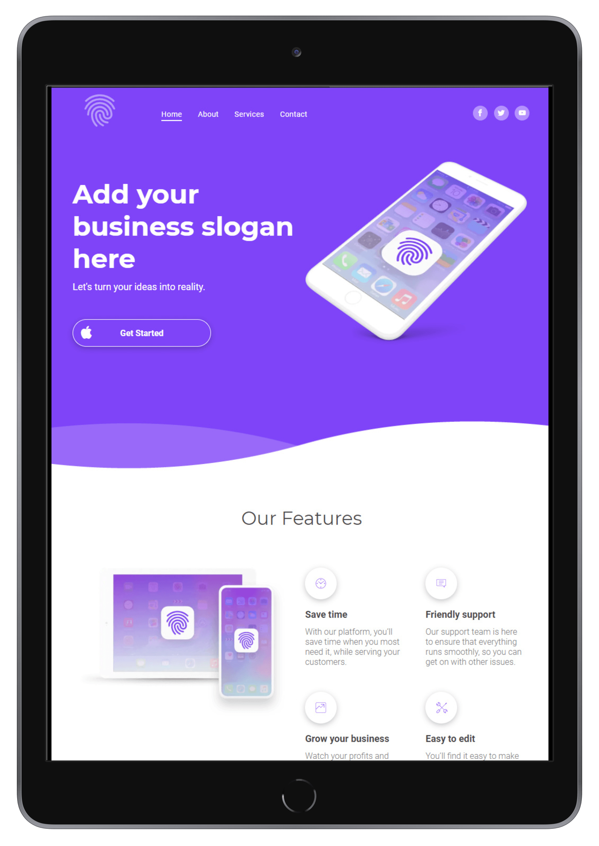 Mobile App Tablet/iPad View