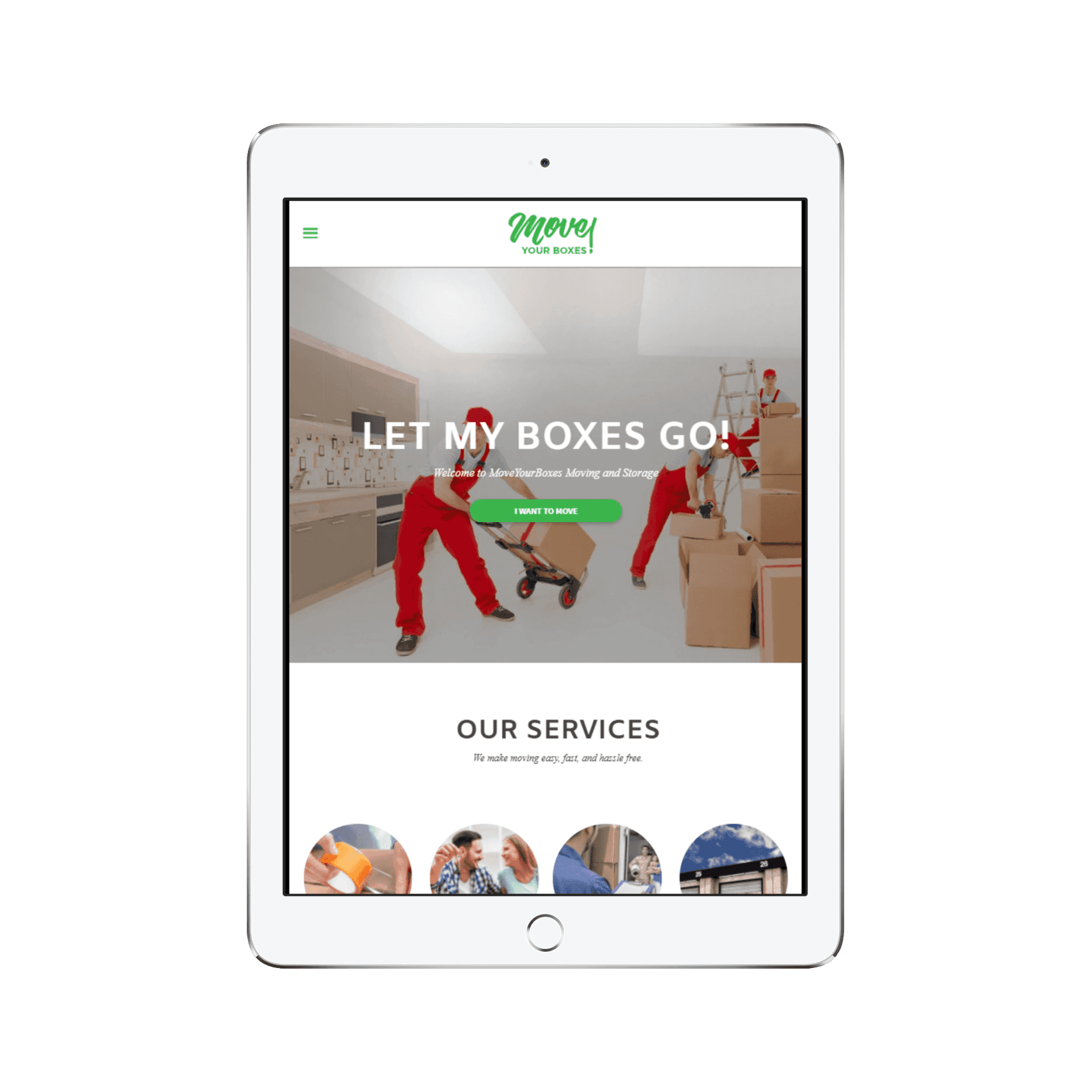 Moving Company Tablet/iPad View