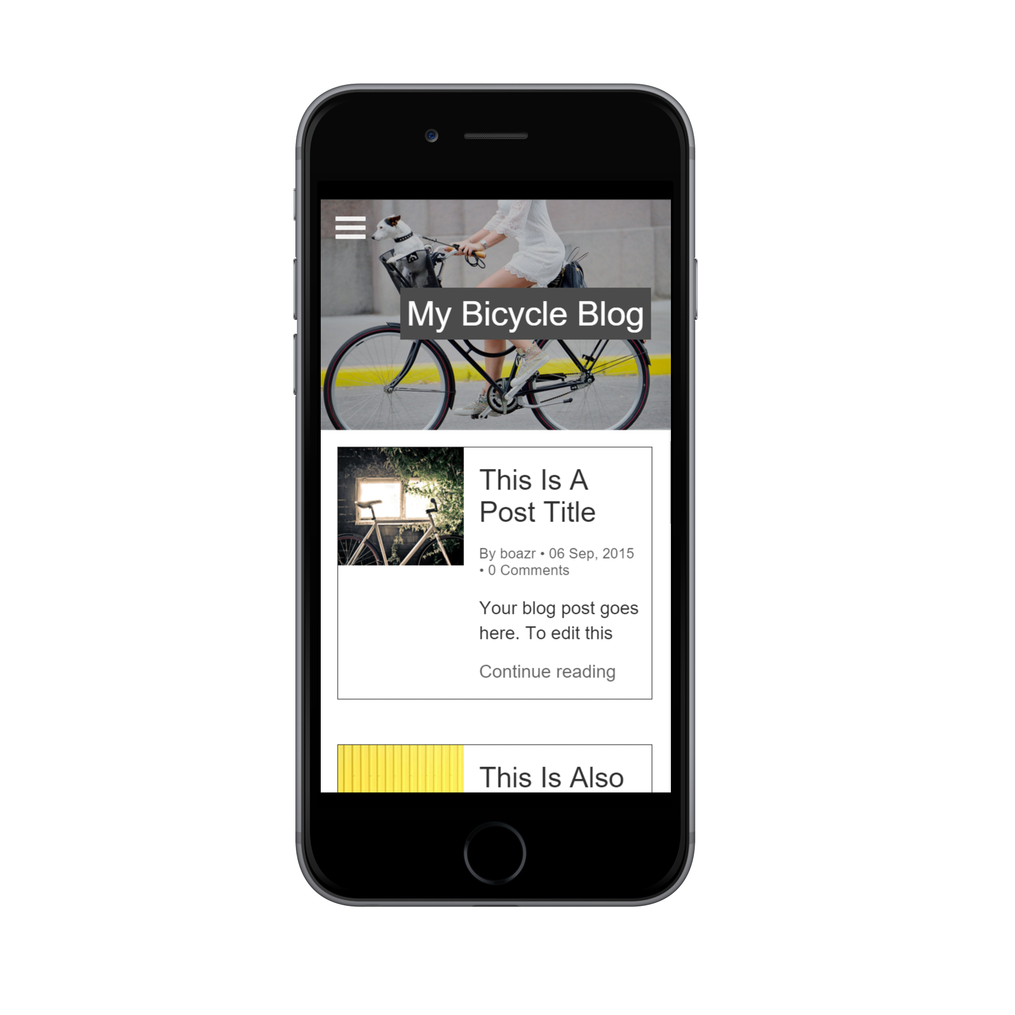 My Bicycle Blog Mobile View
