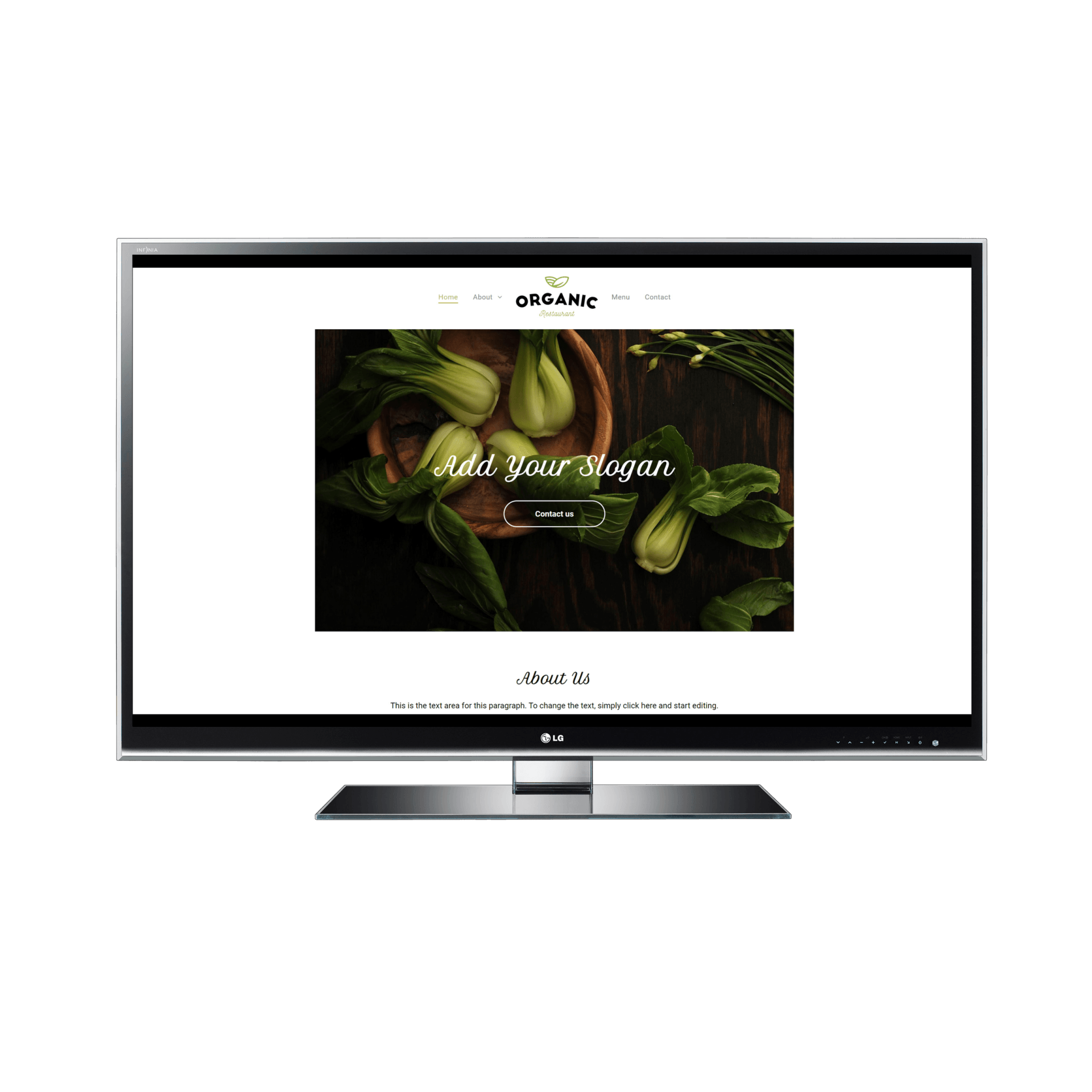Organic Restaurant Desktop View