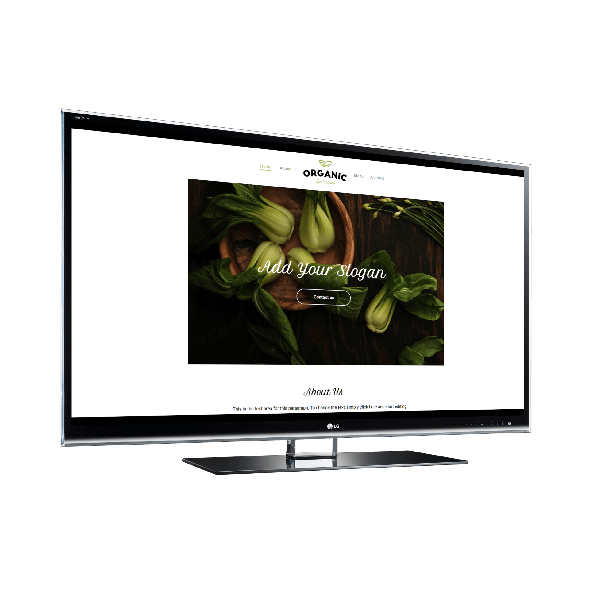 Organic Restaurant Desktop View