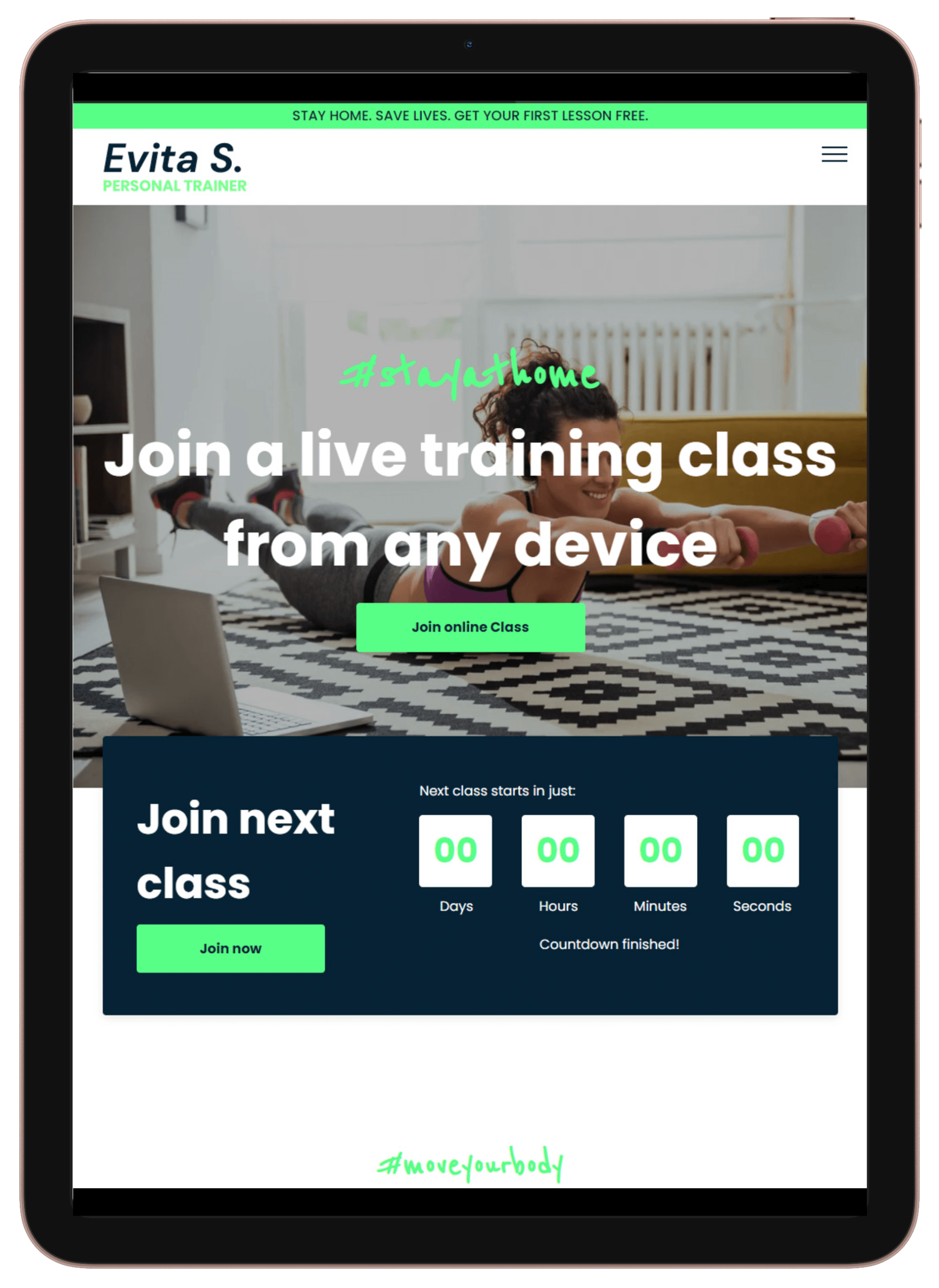 Personal Trainer Tablet/iPad View