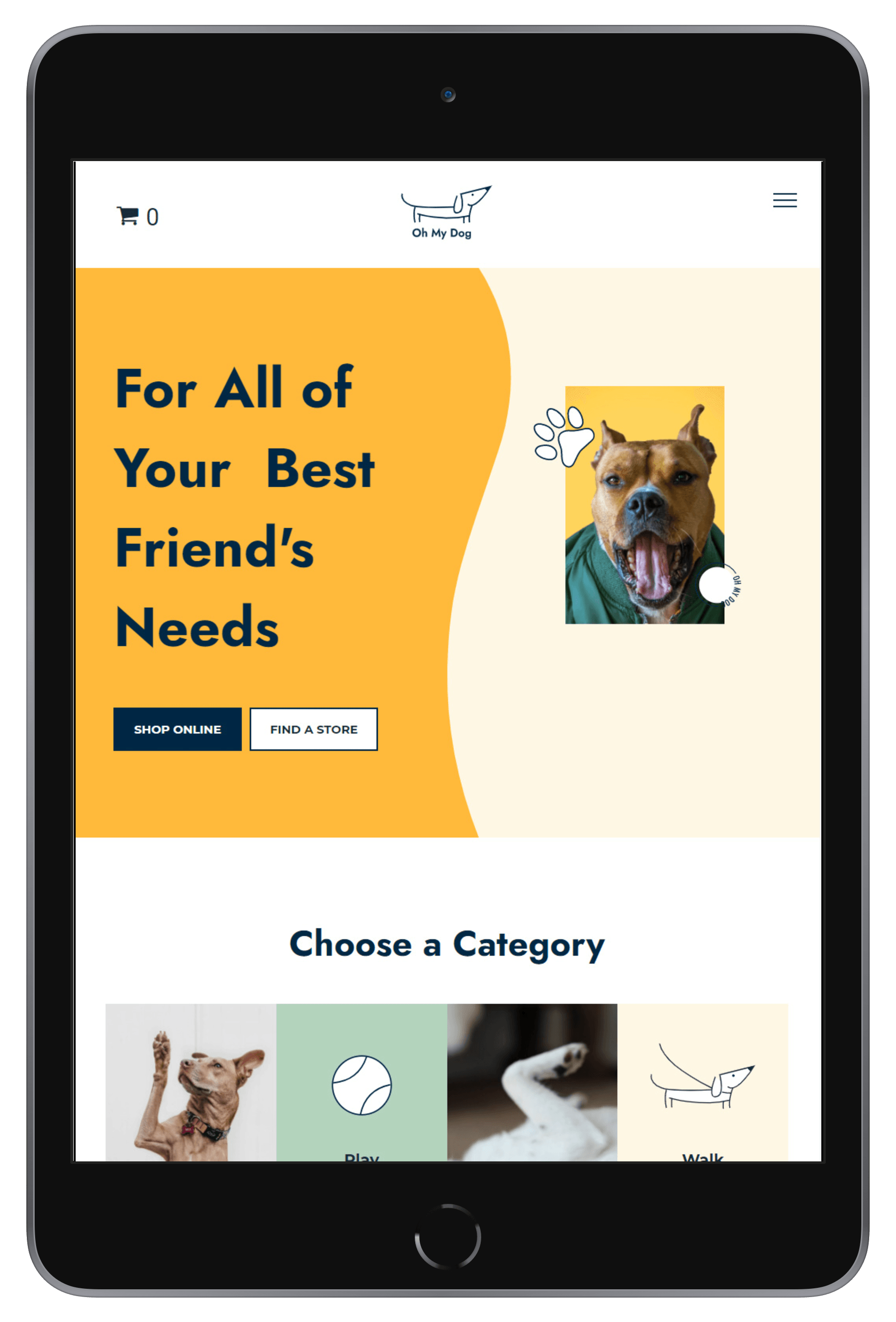 Pet Store Tablet/iPad View