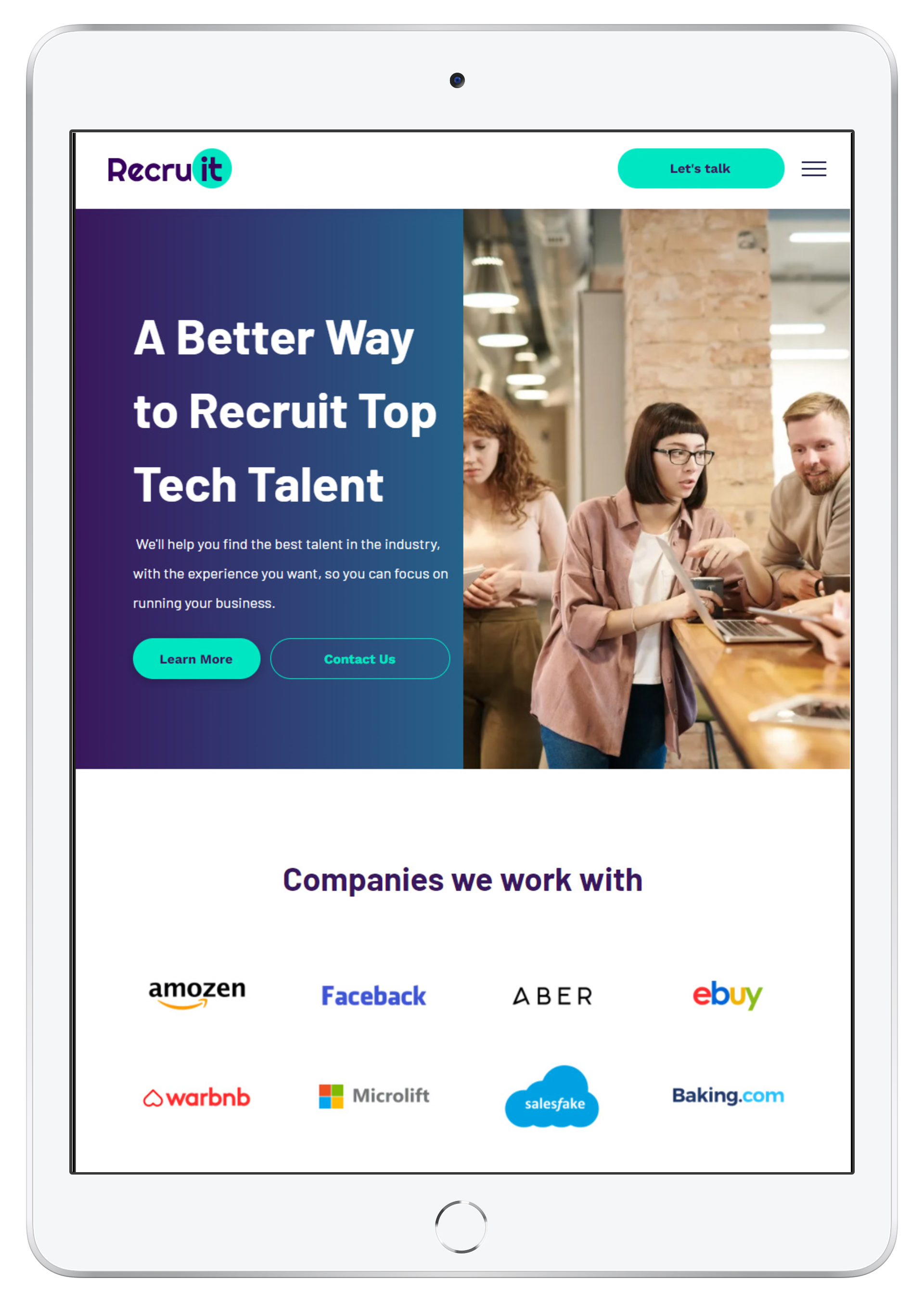 Recruitment Agency Tablet/iPad View