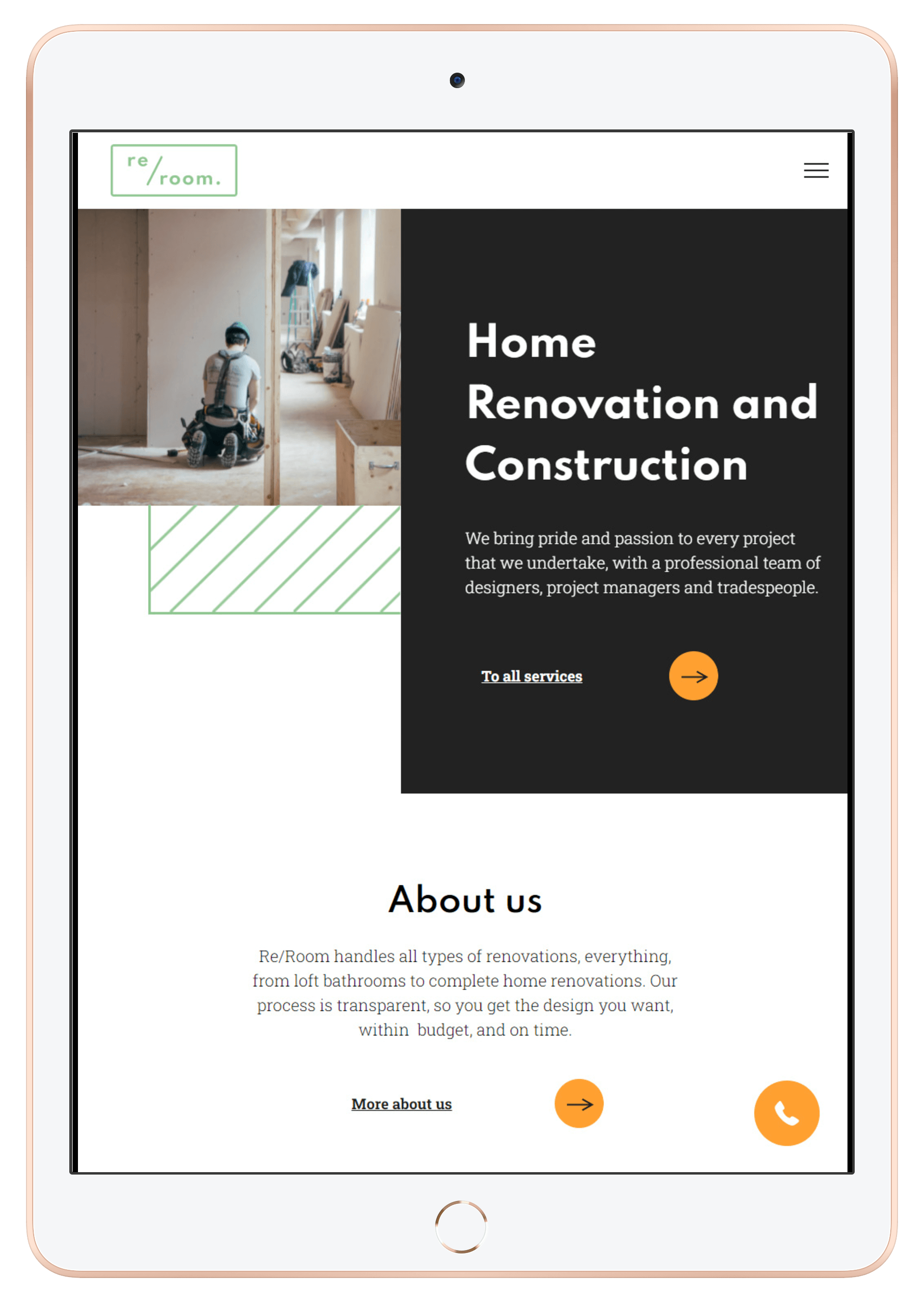 Renovation-Construction Tablet/iPad View