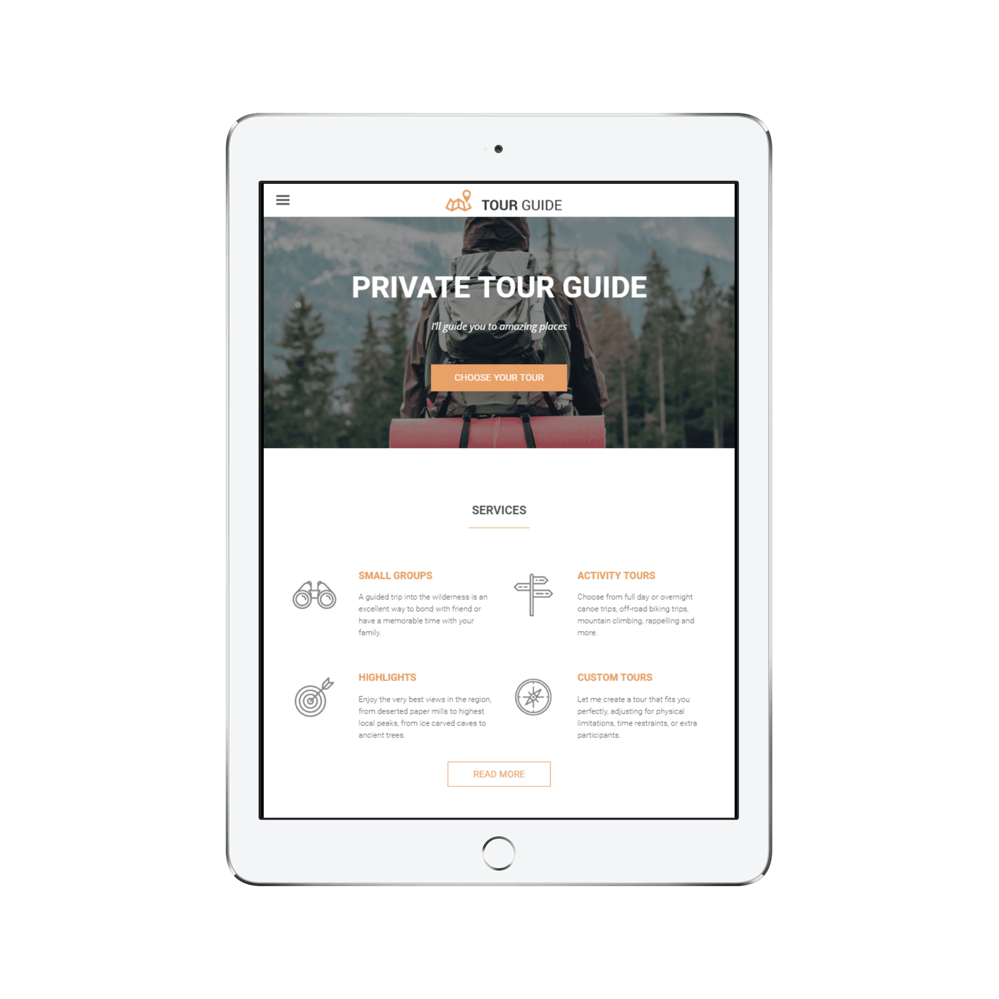 Tour Guide Tablet/iPad View