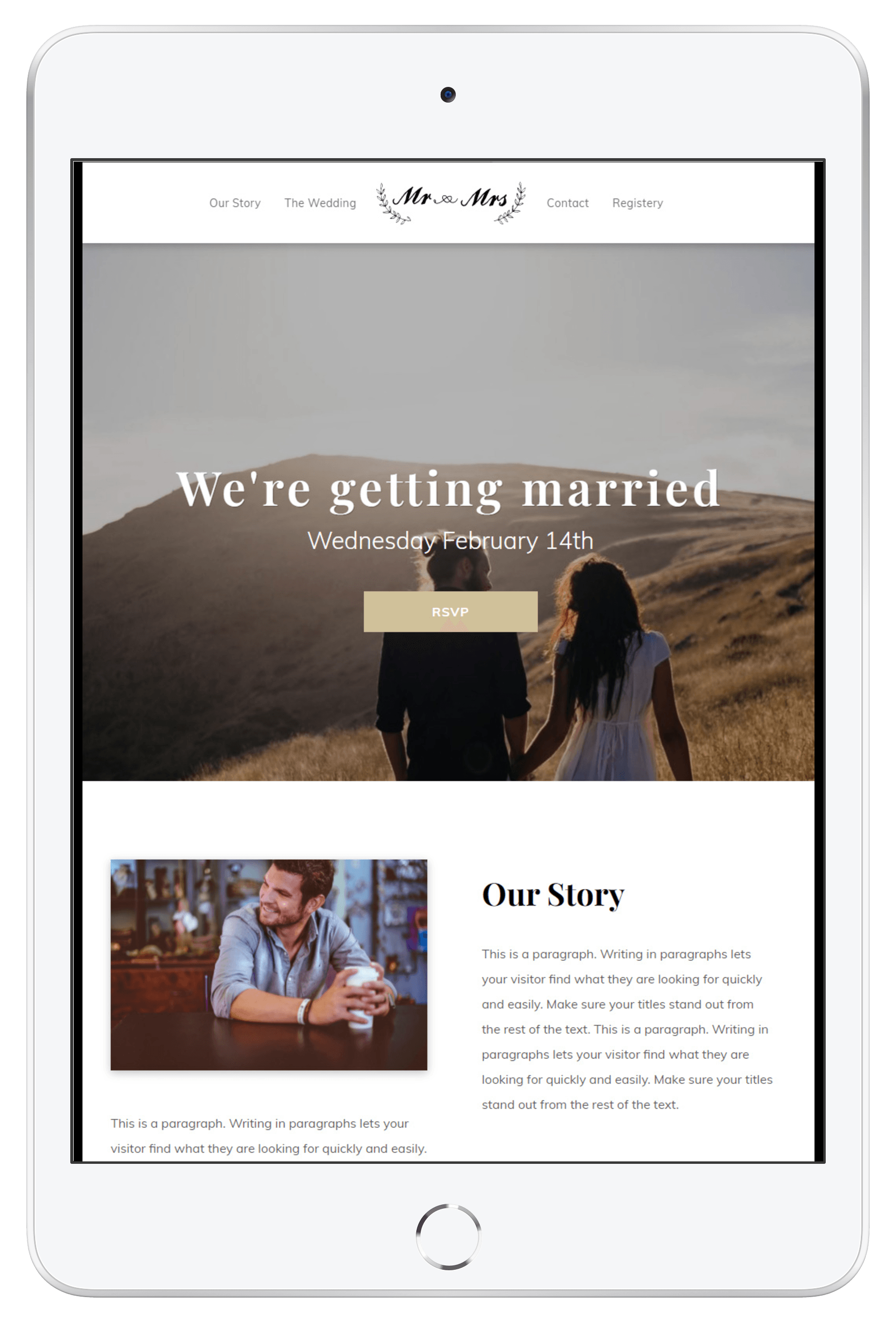 Wedding Tablet/iPad View
