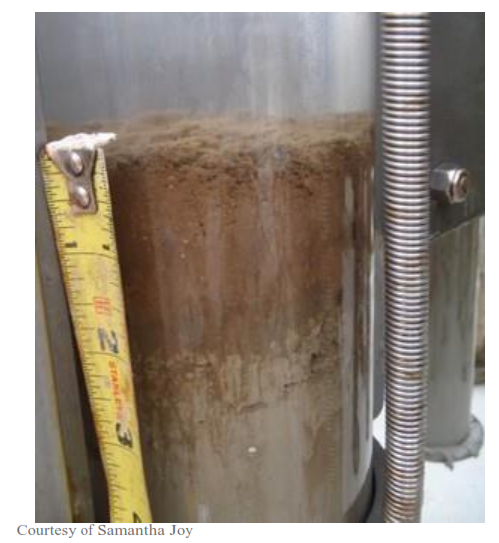 2 inch thick oily sedements