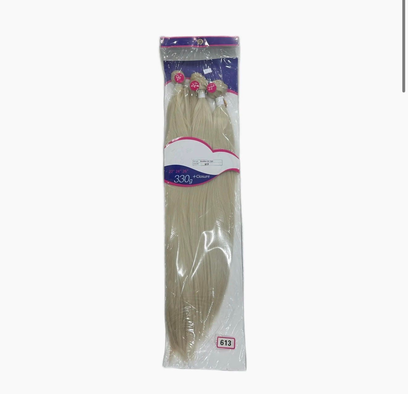 3 Bundle Pack w/ Closure Platinum Blond 22