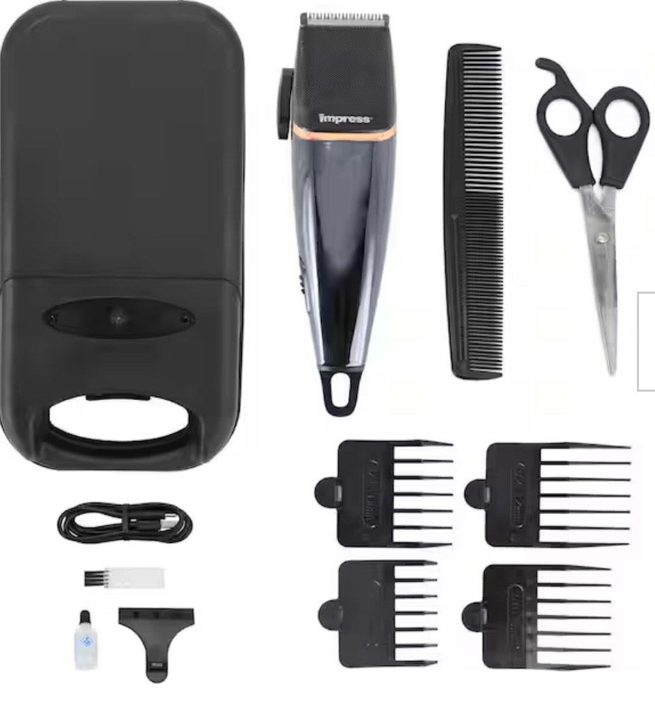 Impress Cordless Rechargeable Hair Cutting Kit 12 Pieces