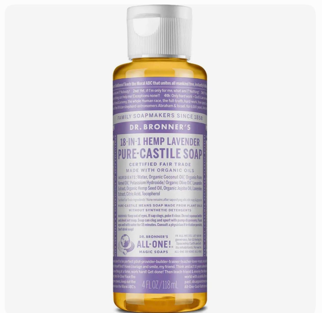 Dr. Bronner's Pure-Castile Liquid Soap 4FL OZ