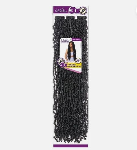 Sensational Lulutress 3x Pre-Looped Crochet Braid Twisted Distress LOCS