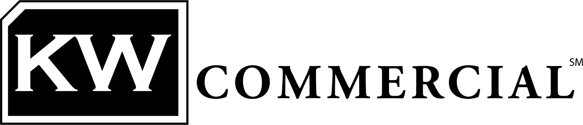 A black and white logo for kw commercial