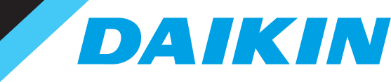 a blue daikin logo on a white background
