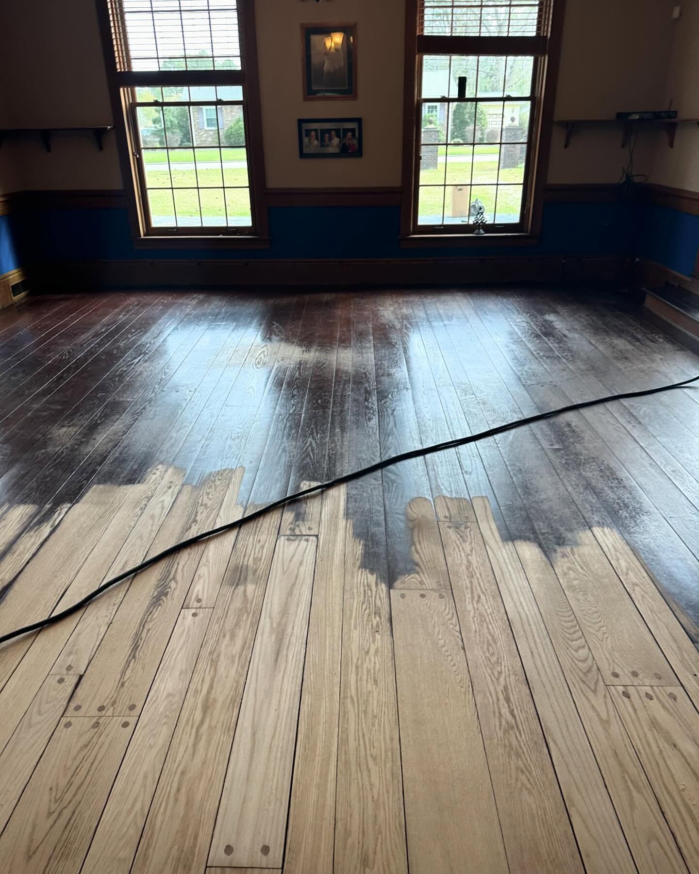 Custom floor staining in Pinehurst, NC with Southern Premiere Hardwood Floor Co
