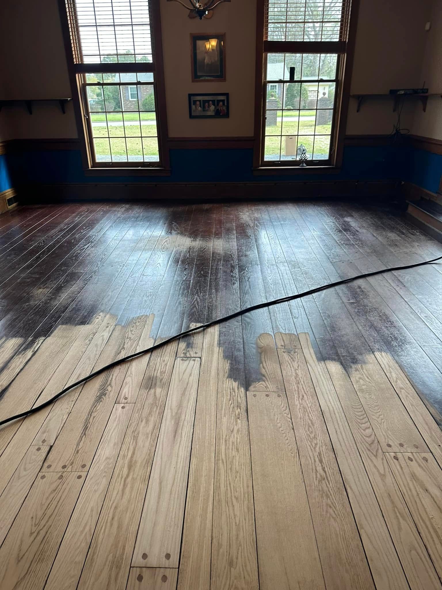 Custom floor staining in Pinehurst, NC with Southern Premiere Hardwood Floor Co