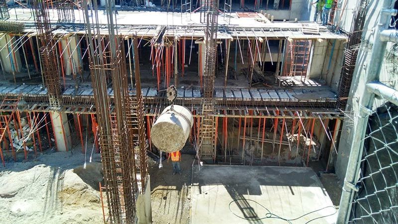 Una vista aérea de un edificio en construcción.