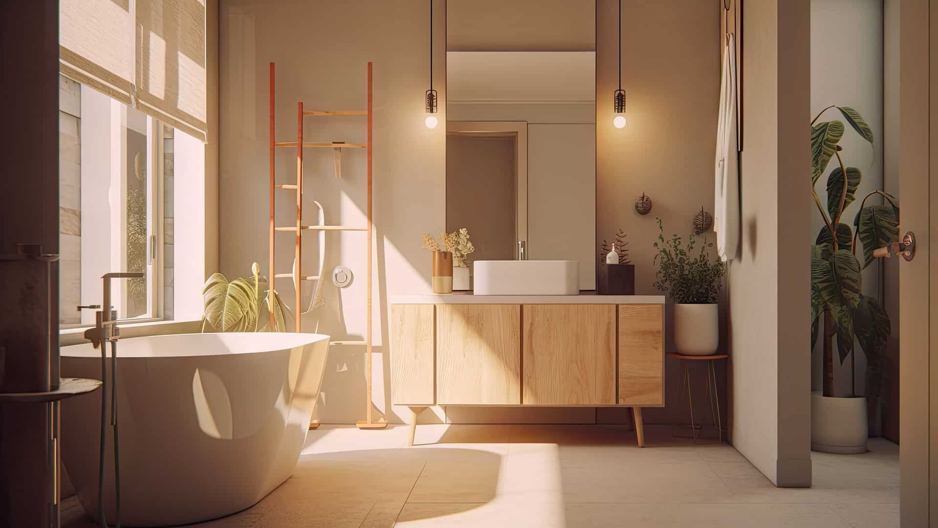 Beautiful Window Treatments in a modern bathroom near Glendora, CA