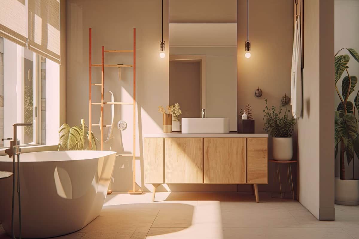 Beautiful Window Treatments in a modern bathroom near Glendora, CA