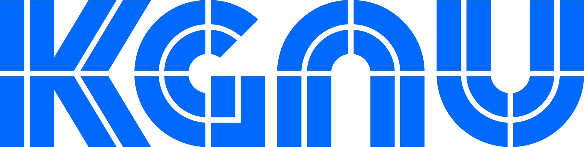 Blue KGNU logo.