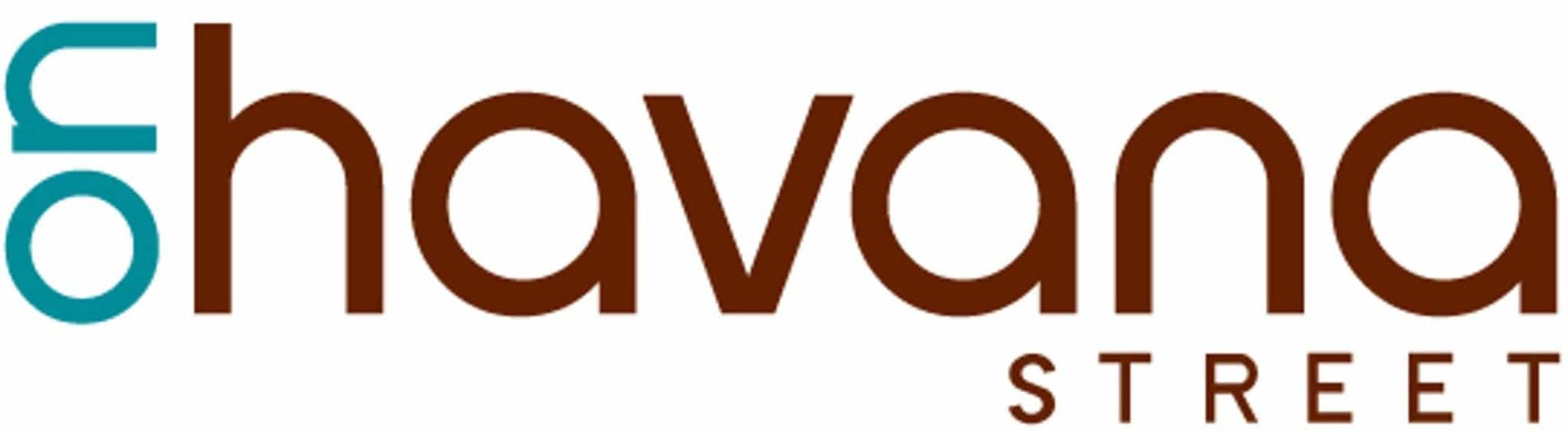 Onhavana street logo in teal and brown on a white background