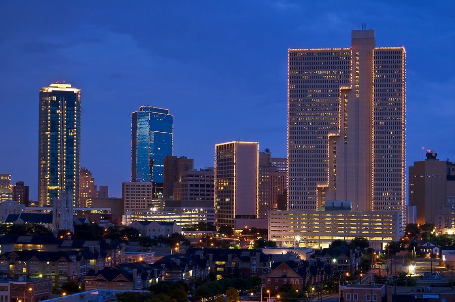 Fort worth skyline at night