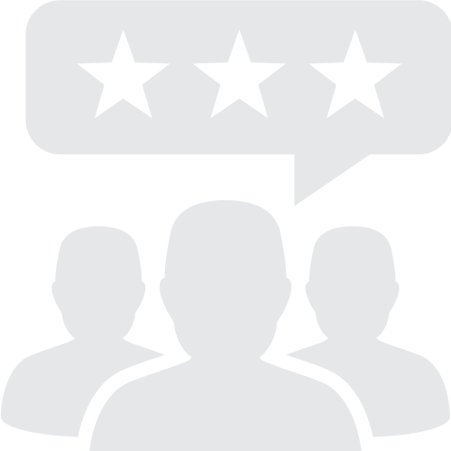 A group of people standing next to each other with a speech bubble with three stars in it.