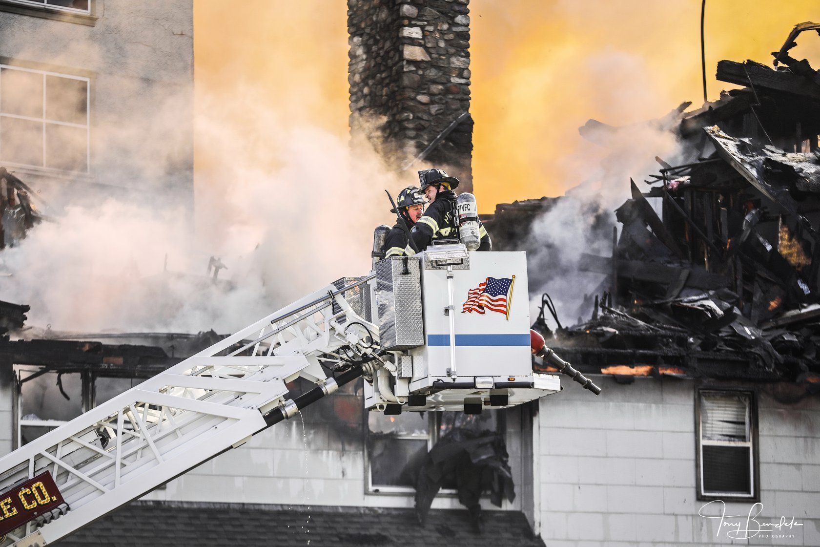 Pocono Manor fire in 2019 in Pocono Township, PA, photographed by Tony Bendele Photography