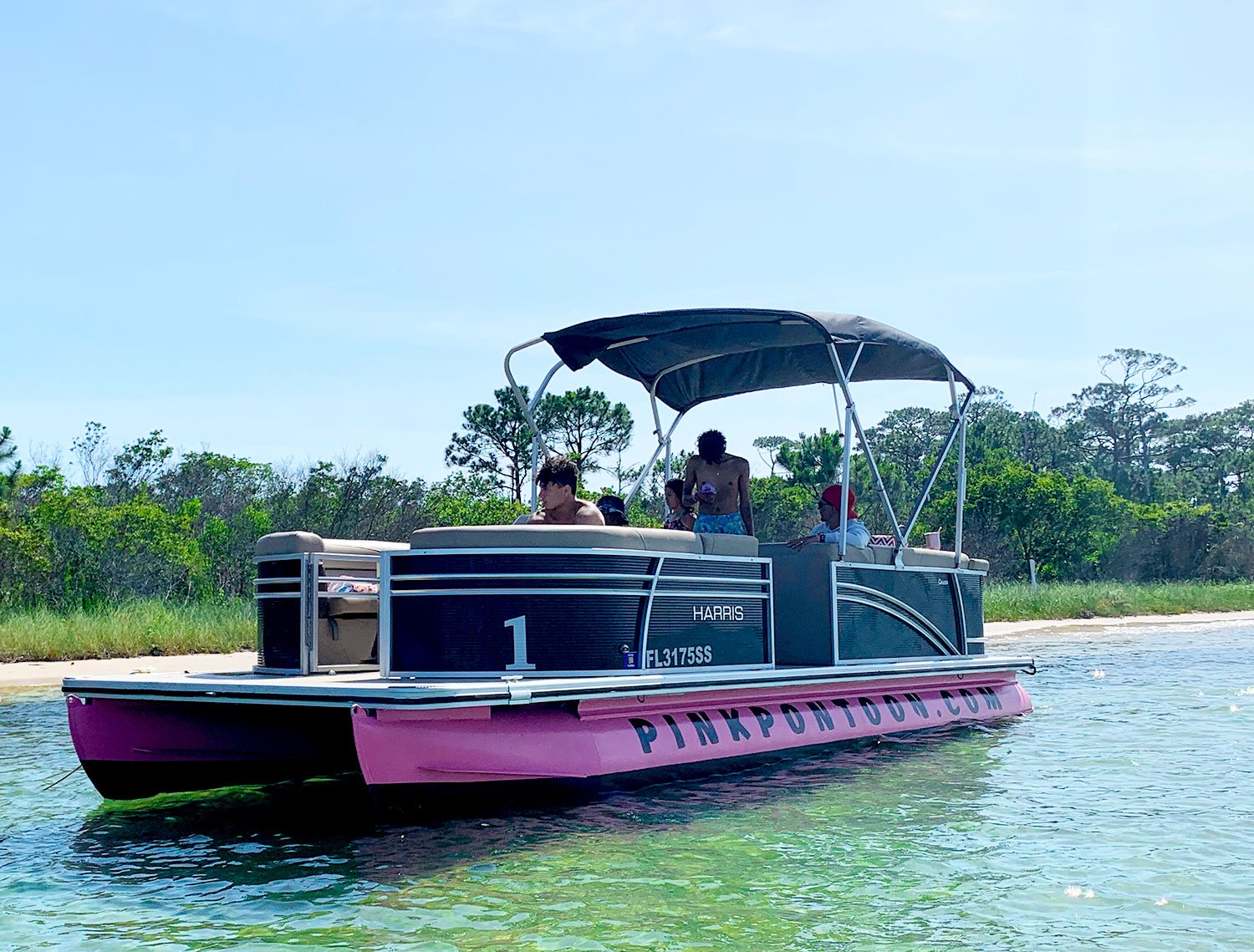 Destin Pontoon Boat Rentals Jennie Lou’s Pink Pontoon