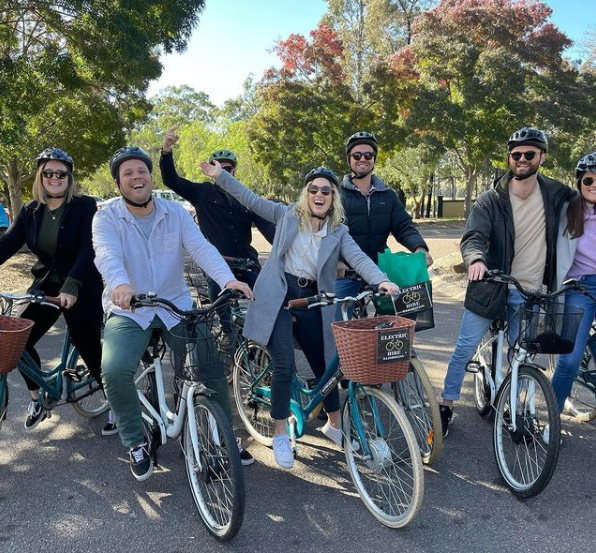 Group of happy bikers at Hunter Valley Bike hire