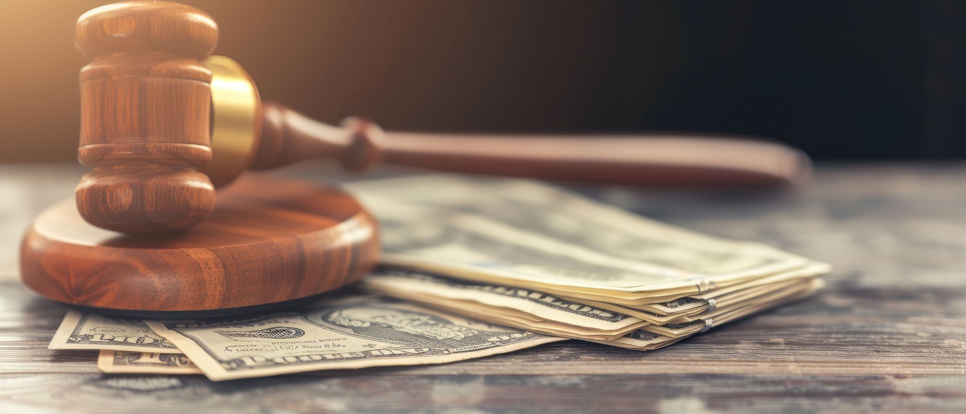 A wooden gavel on a stack of cash, representing 24-hour bail bonds services and legal assistance. A wooden gavel on a stack of cash, representing 24-hour bail bonds services and legal assistance.