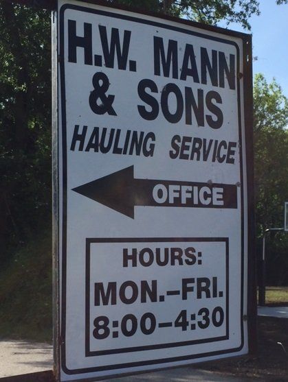 Store Signage — Springfield, Ohio — Mann H W & Son's Hauling