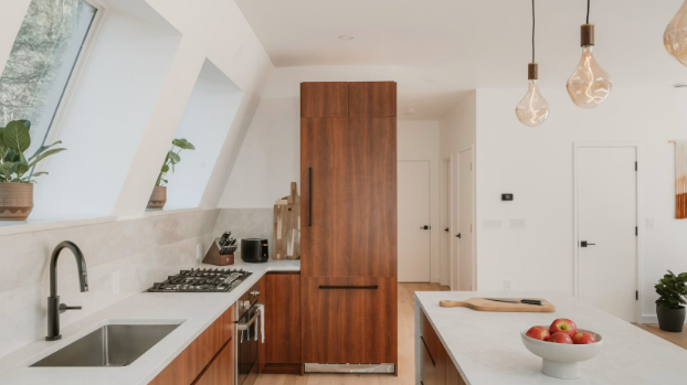 Professional remodeling services Morristown TN, modern kitchen with wood cabinets and island