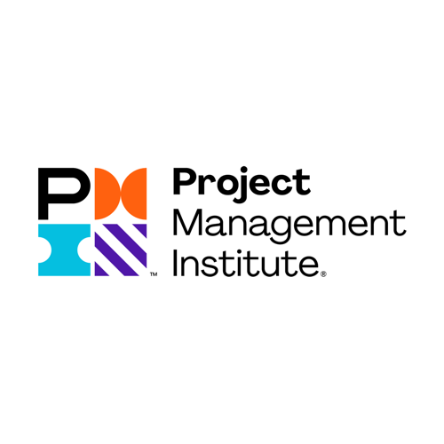 Das Logo des Project Management Institute ist ein farbenfrohes Logo auf weißem Hintergrund.