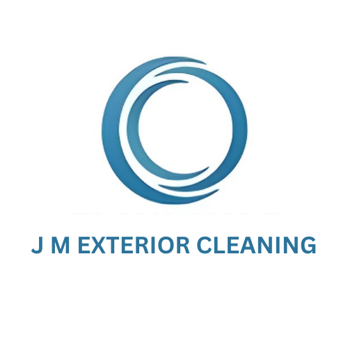 Logo for JM Exterior Cleaning: blue circular design with text