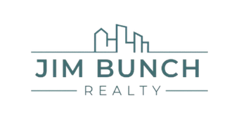 Logo for Jim Bunch Realty with a teal skyline graphic above the text "JIM BUNCH" and "REALTY" underlined.