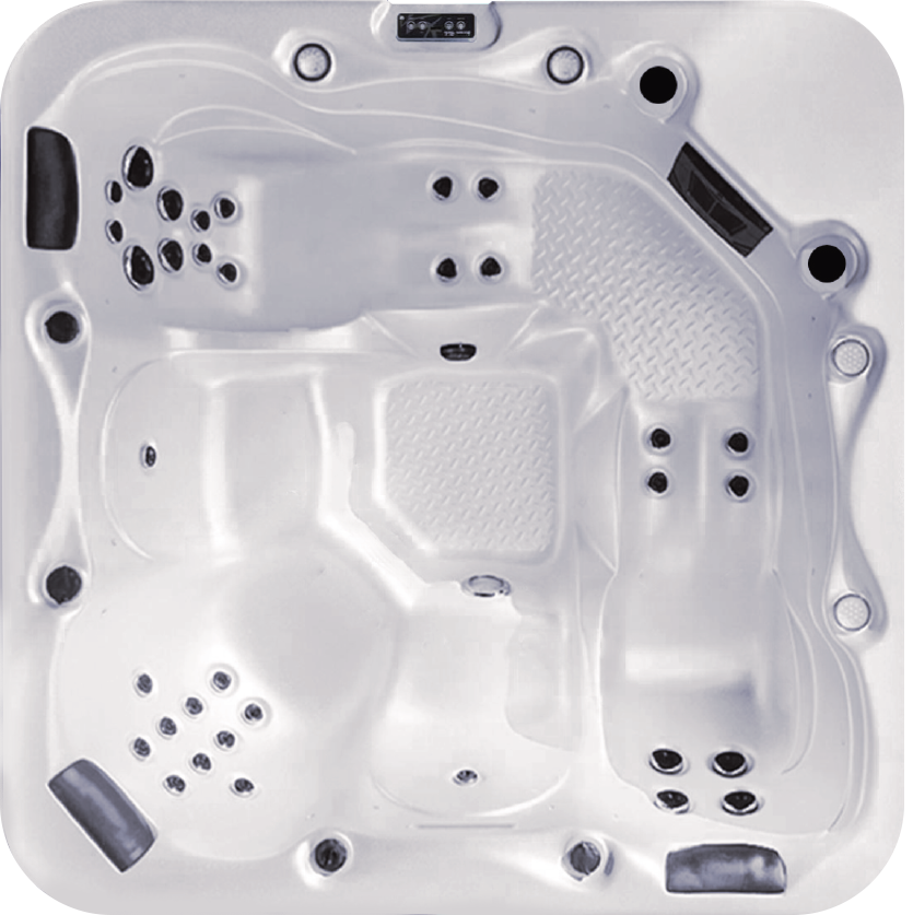 Un jacuzzi blanc avec beaucoup de trous