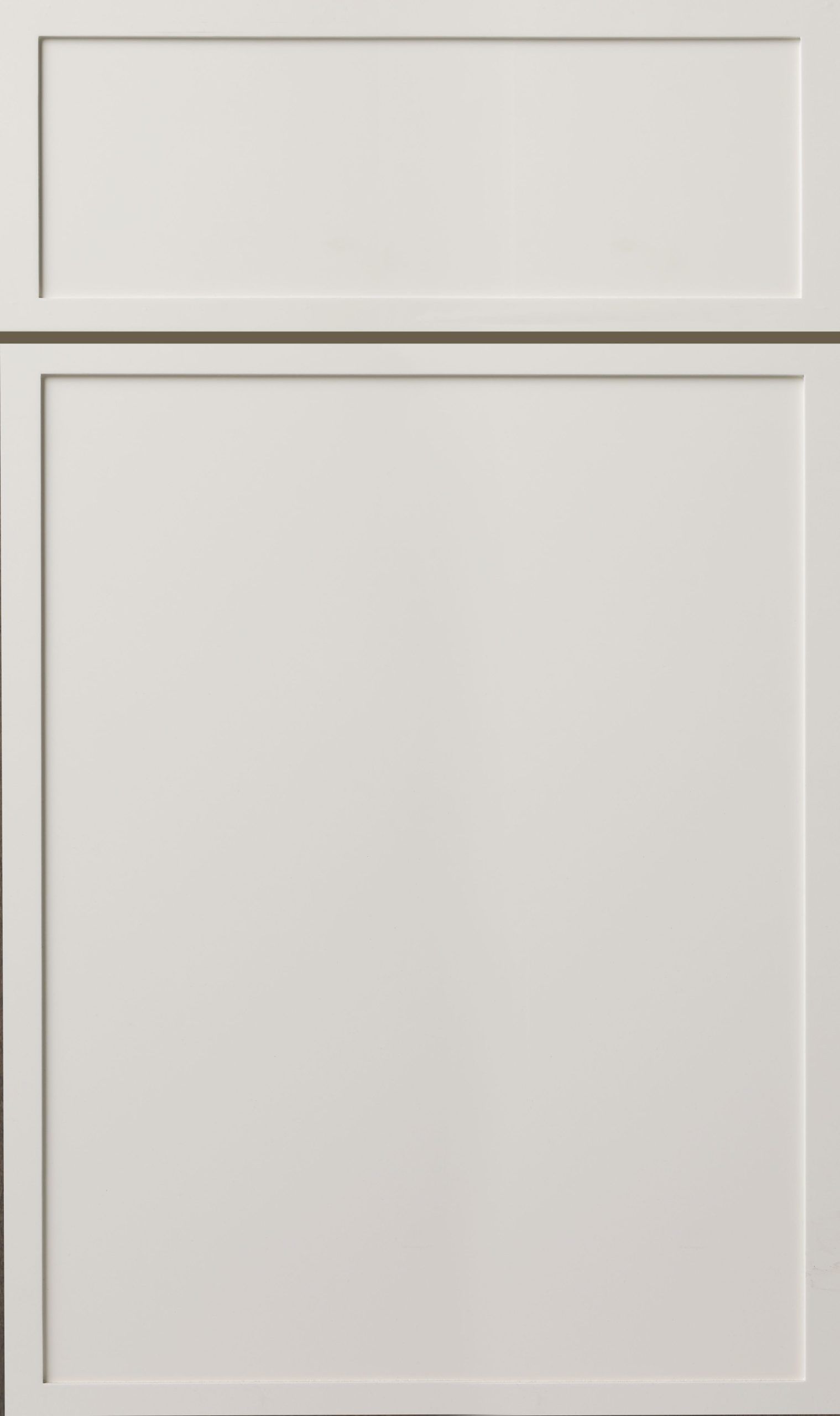 White cabinet door with recessed panel.