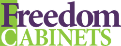 Logo for Freedom Cabinets: purple 